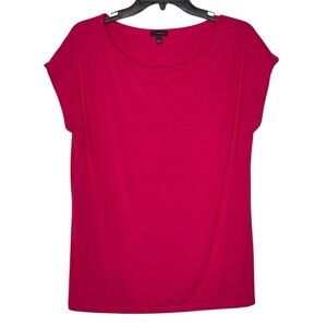 Talbots Pink Colored L Pullover Blouse Dolman Short Sleeve Knit Rayon Spandex
